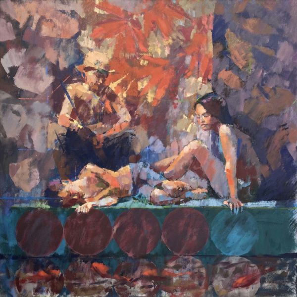 Ben Brotherton – Mississipi, étude – huile sur papier Fabriano marouflé sur lin – 109 x 109 cm – 3000 €