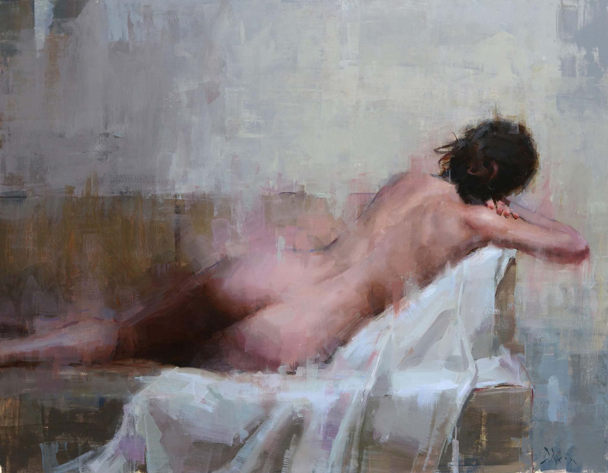 Jacob Dhein - Nude - oil on wood - 70 x 90 cm - 5200 €.