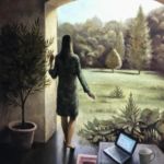 Marc Chalmé - Vers les arbres - huile sur toile - 81 x 65 cm