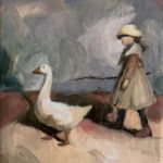Swan Scalabre - Infiniment n°10 - huile sur bois - 10 x 6 cm