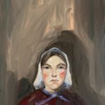 Swan Scalabre - La confession d'Andréa - huile sur bois - 20 x 15 cm