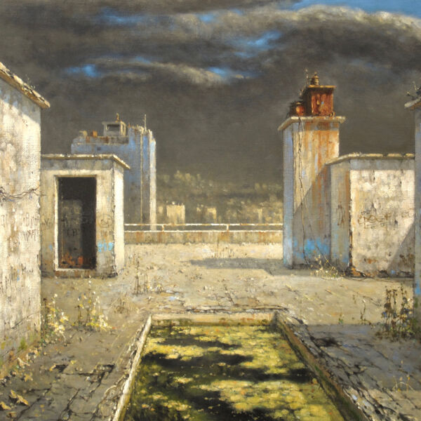 Christian Benoist – Terrasse claire – huile sur toile – 54 x 73 cm – 4700 €
