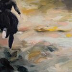 Swan Scalabre - La mort aux trousses - huile sur bois - 15 x 24 cm