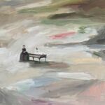 Swan Scalabre - La leçon de piano - huile sur bois - 40 x 40 cm