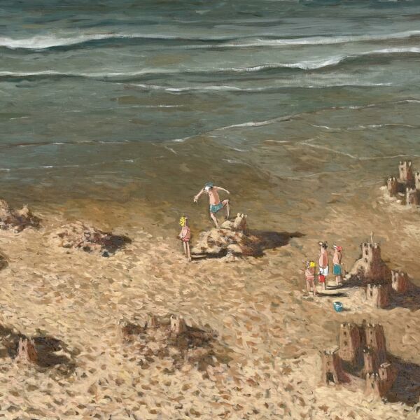 Thomas Bossard – Les châteaux de sable – huile sur toile – 73 x 116 cm – 5600 €