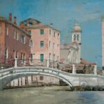 Patrick Pietropoli - Cannaregio, Venise - huile sur toile - 26 x 56 cm