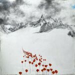 Antoine Josse - Piste rouge - technique mixte - 60 x 60 cm