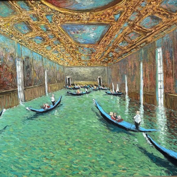 Thomas Bossard - Le Palais - Venise - huile sur toile - 60 x 81 cm
