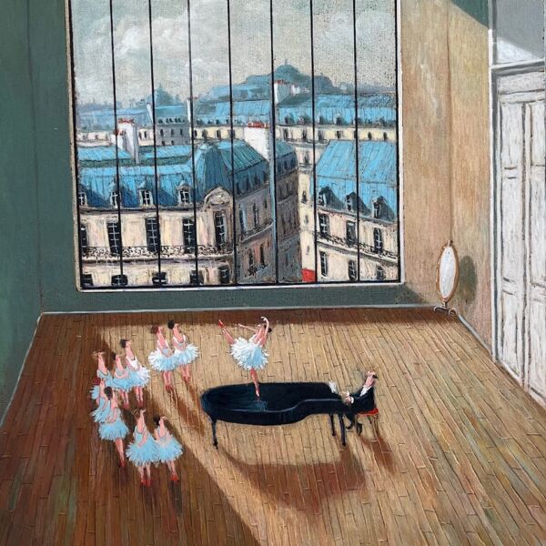 Thomas Bossard - Danse à Paris - huile sur toile - 116 x 89 cm