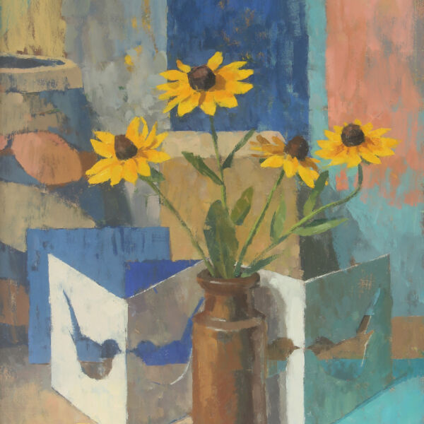 Ben Brotherton - Rudbeckia - huile sur bois - 60 x 40 cm - 1200€