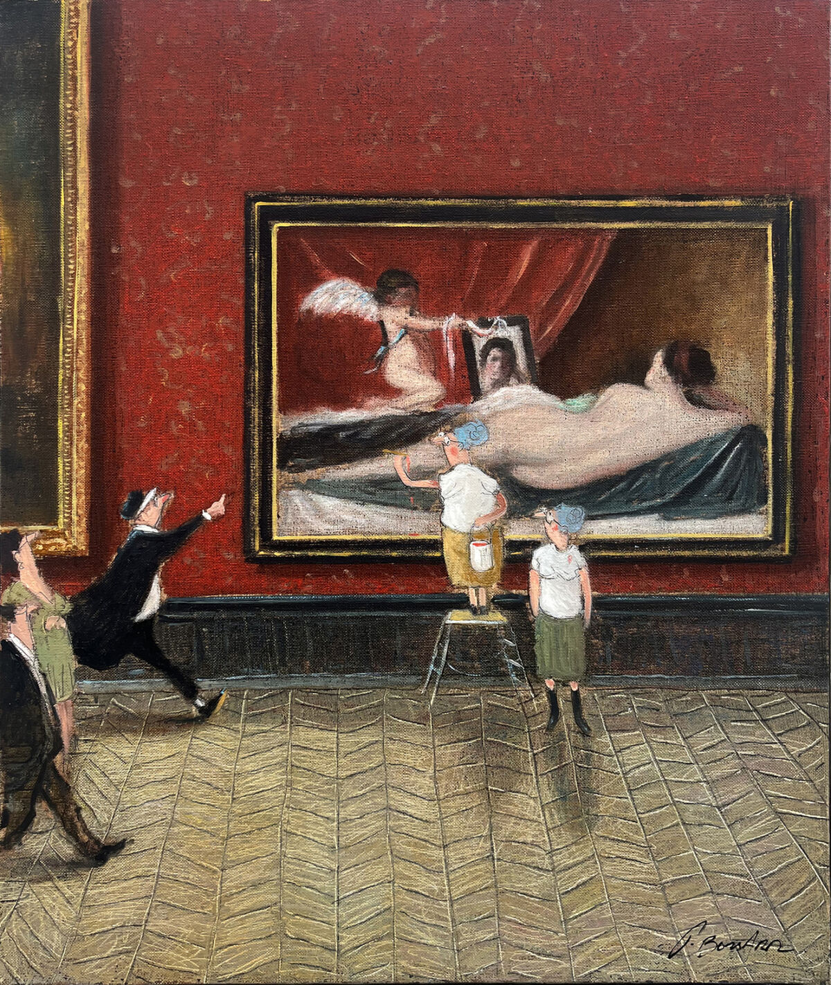 Thomas Bossard - Les militantes - huile sur toile - 73 x 60 cm