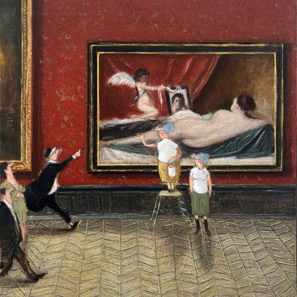 Thomas Bossard - Les militantes - huile sur toile - 73 x 60 cm