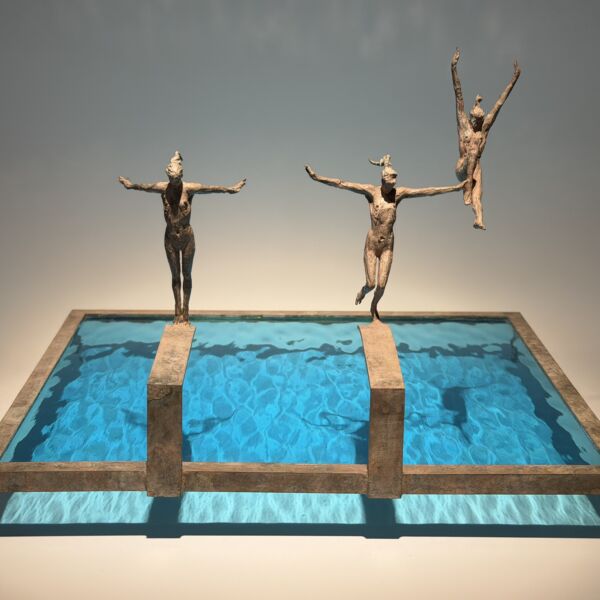 Claire Fontana – Trio 2 – bronze et verre n°3/8 – 29 x 25 x 23 cm