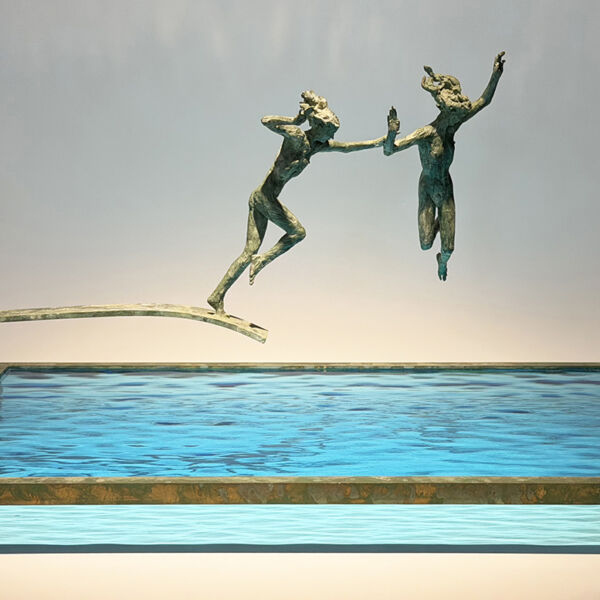 Claire Fontana – Duo 2 – bronze et verre n°5/8 – 37 x 25 x 23cm