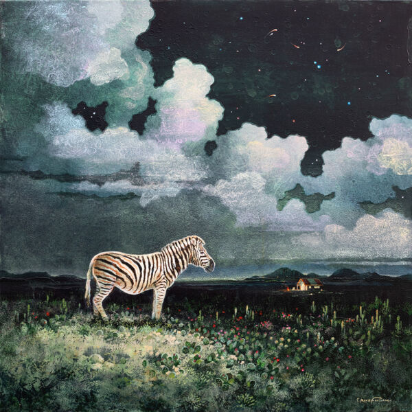 Eric Roux Fontaine – Out of Africa – Pigment, résine, et poudre de marbre sur toile – 80 x 80 cm