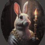 Richard T Scott – Cardinal Bunnidictus – huile sur lin – 40 x 30 cm