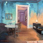 Richard T Scott - Haunted interior II - huile sur lin - 28 x 35 cm