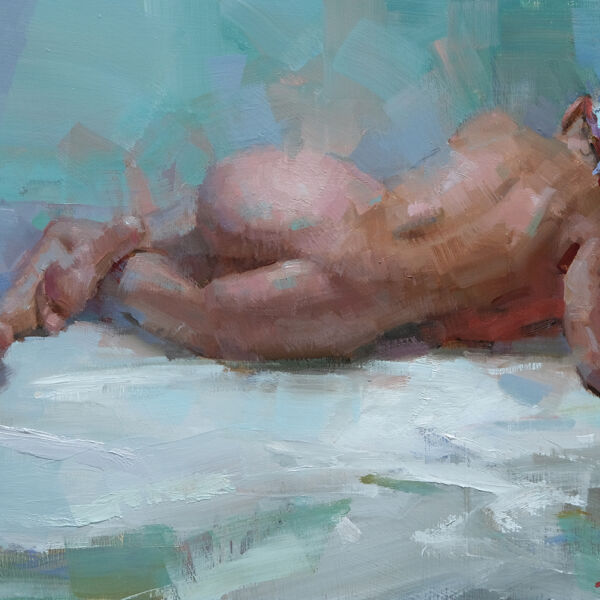 Jacob Dhein - Reclining nude - huile sur bois - 36 x 61 cm - 3500 €