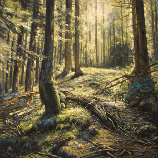 Christian Benoist - Théâtre de verdure - huile sur toile - 80 x 80 cm - 5800 €