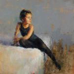Maria Fernandez - Petite fille - huile sur bois - 50 x 50 cm - 3200 €