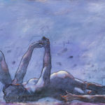 Shane Wolf - Conversions VII - fusain, sanguine, craie blanche sur papier préparé - 35 x 100 cm - 1500 €
