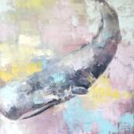 Brian Keith Stephens - Baleine II - huile sur toile - 100 x 80 cm
