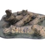 Isabelle Carabantes - Hippopotamus raft - bronze - 38 x 35 x 14 cm - 4400 €