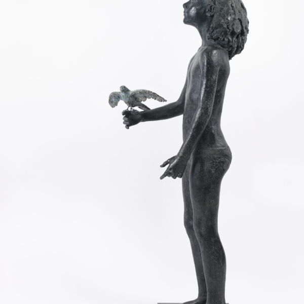 Charlotte Champion - Joséphine et l'oiseau - bronze - 135 x 40 x 30 cm - 18000 €