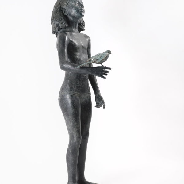 Charlotte Champion - Joséphine et l'oiseau - bronze - 135 x 40 x 30 cm - 18000 €