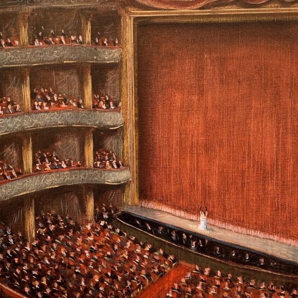 Thomas Bossard - Seule en scène - huile sur toile - 61 x 50 cm - 3000 €
