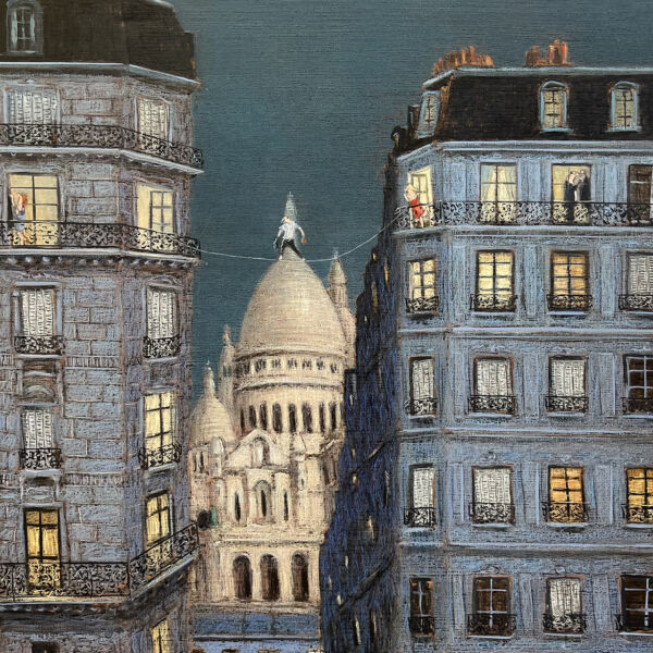 Thomas Bossard - Sur un fil - huile sur toile - 116 x 81 cm - 5900 €
