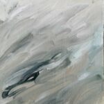 Swan Scalabre - L'hiver n°2 - huile sur bois - 20 x 9 cm