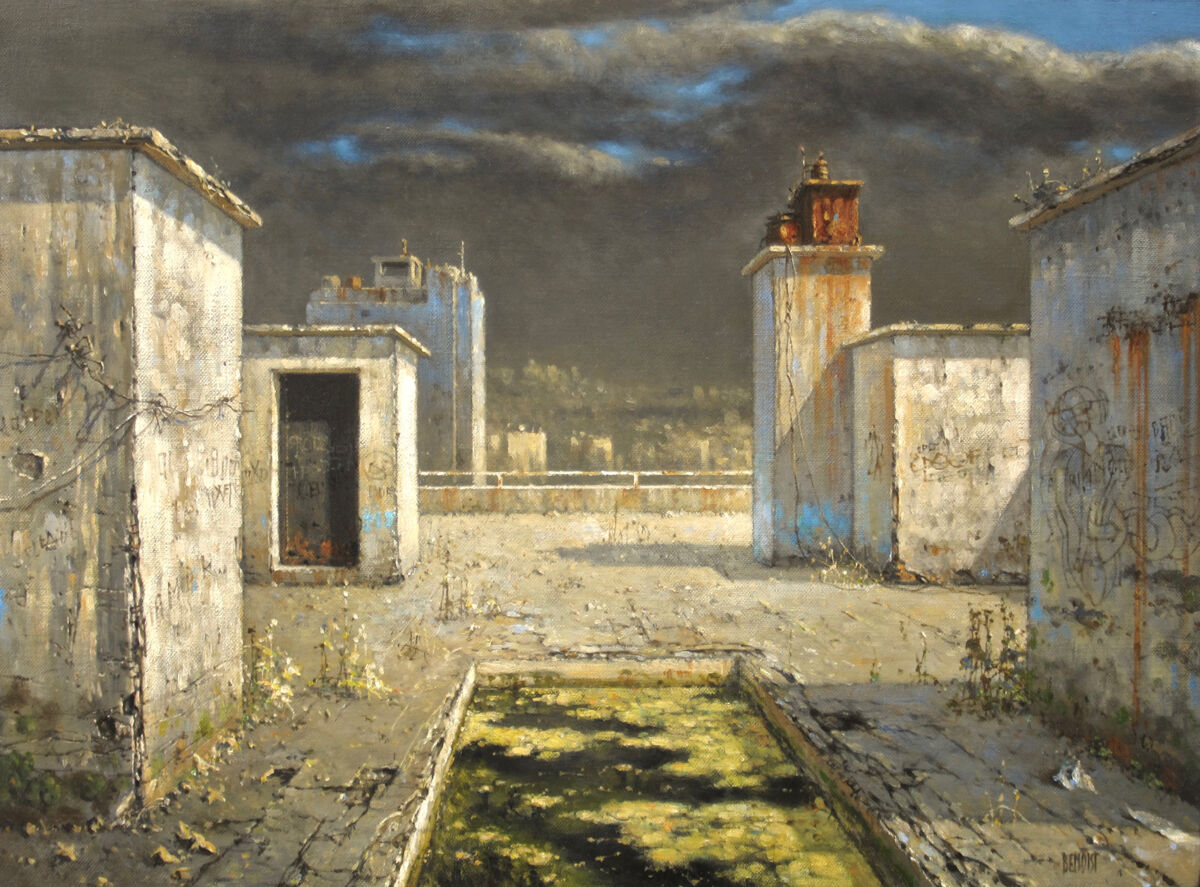 Christian Benoist - Terrasse claire - huile sur toile - 54 x 73 cm