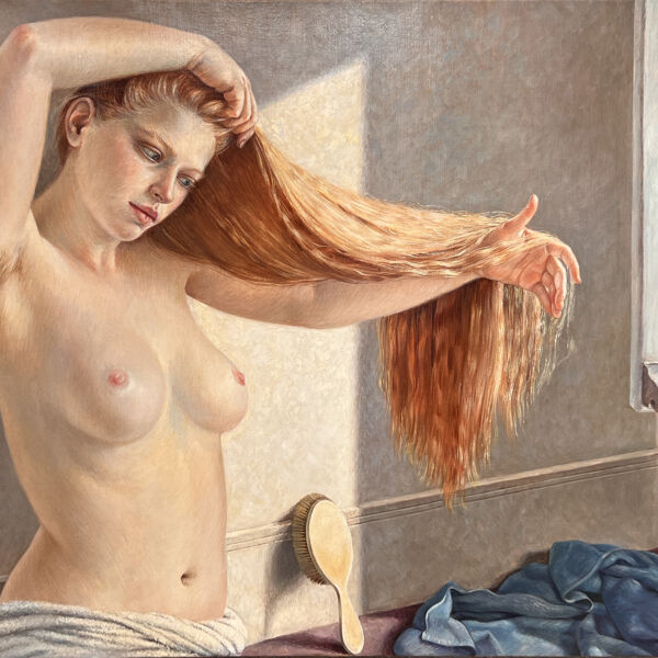 Francine Van Hove - Le rideau de cheveux - huile sur toile - 50 x 65 cm - 11000 €