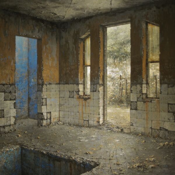 Christian Benoist - Refuge d'été - huile sur toile - 120 x 120 cm - 9000 €