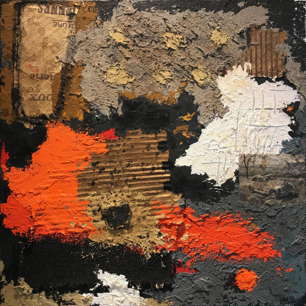 Zou - Orange - technique mixte - 50 x 50 cm - 700 €