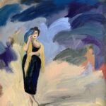 Swan Scalabre - La comtesse aux pieds nus - huile sur bois - 20 x 15 cm - 900 €