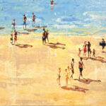 Jean-François Dareths - Biarritz, La Grande plage - huile sur toile - 38 x 55 cm - 1500 €