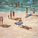 Jean-François Dareths - Biarritz, La Grande plage - huile sur toile - 60 x 80 cm - 2500 €