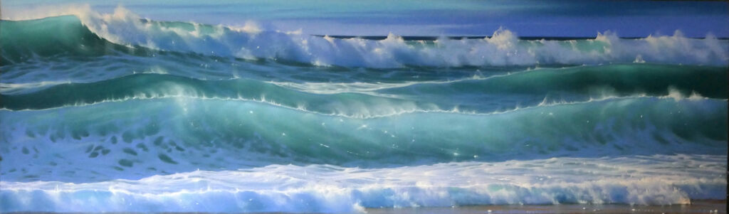 Nicole Stamatakis - Hossegor grandes marées de Novembre - pastel - 59 x 157 cm - 2700 €
