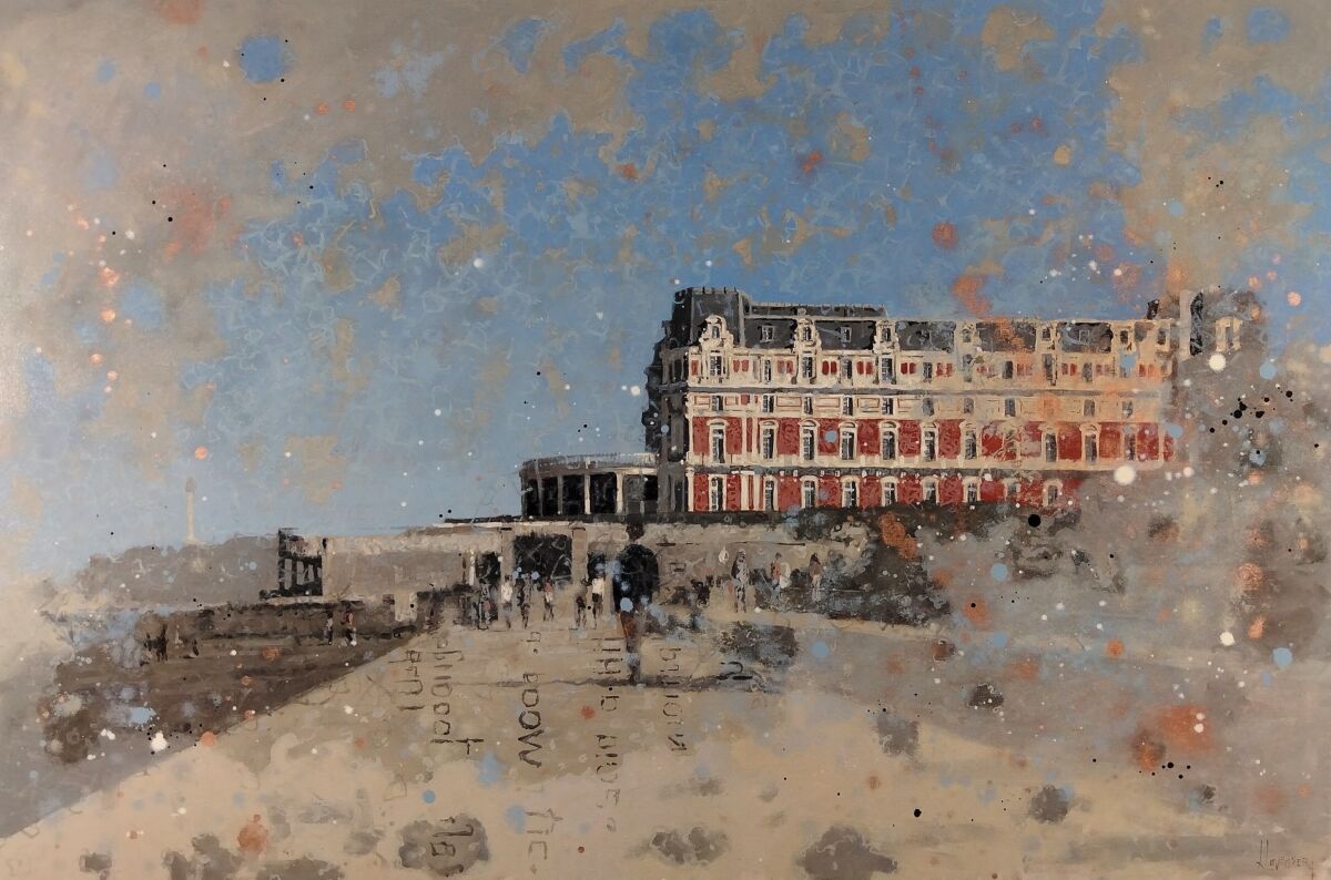 Luc Lavenseau - Hôtel du Palais, Biarritz - huile sur toile - 80 x 120 cm