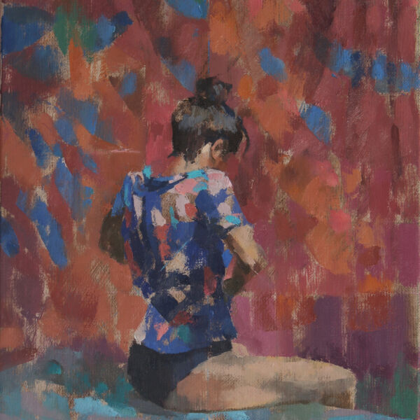 Ben Brotherton - Zineb, Blue Blouse - huile sur papier Fabriano - 108 x 78 cm - 4200 €