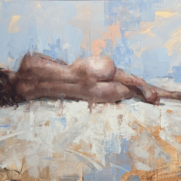 Jacob Dhein - Reclining nude - huile sur bois - 47 x 65 cm - 4200 €