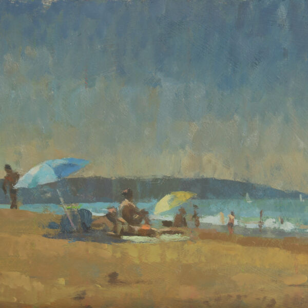 Ben Brotherton - Hendaye plage - huile sur bois - 24 x 34 cm - 850€