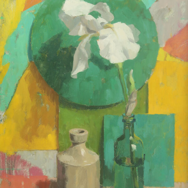 Ben Brotherton - White Iris - huile sur bois - 60 x 38 cm - 1200€