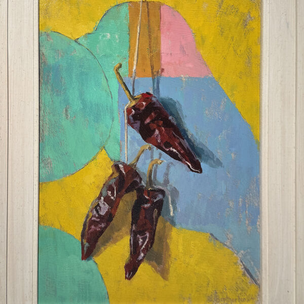 Ben Brotherton - Piments de Bipertegia - huile sur bois - 34 x 24 cm - 850€