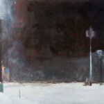 Marc Vuillermoz - Tempête de neige à Montréal (triptyque – 3x30x53) - huile sur bois