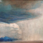 Tempête sur le Lac Léman - huile sur bois - 100 x 100 cm