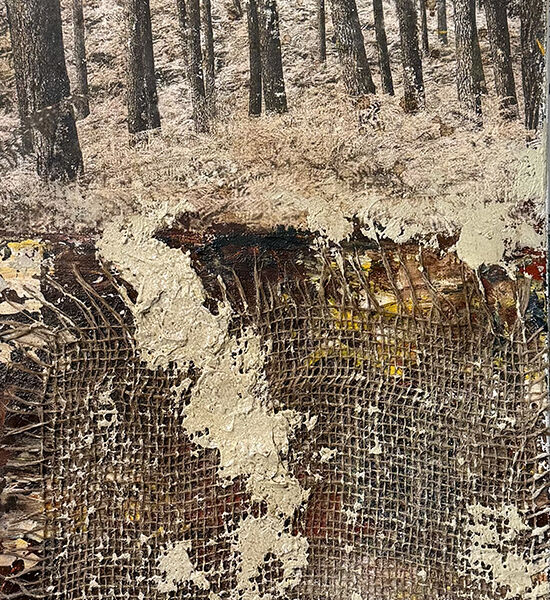 Dans la forêt Technique mixte sur toile 90x30 cm 1200€