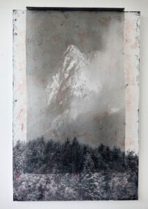 Zou - La montagne - Technique mixte sur toile, avec impression photo sur voile - 120x80 cm - 3200€